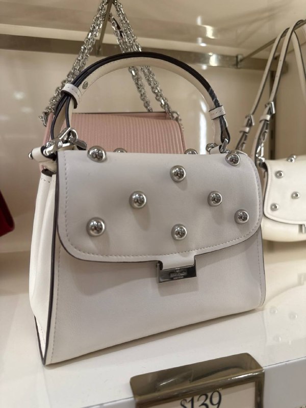 Kate Spade Riley Studded Small Top Handle Bag - Preorder — Meringue (100)