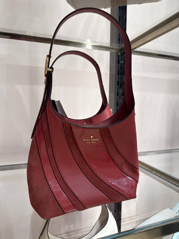 Kate Spade 454 Suede Mix Small Shoulder Bag - Preorder — Red Jasper (600)
