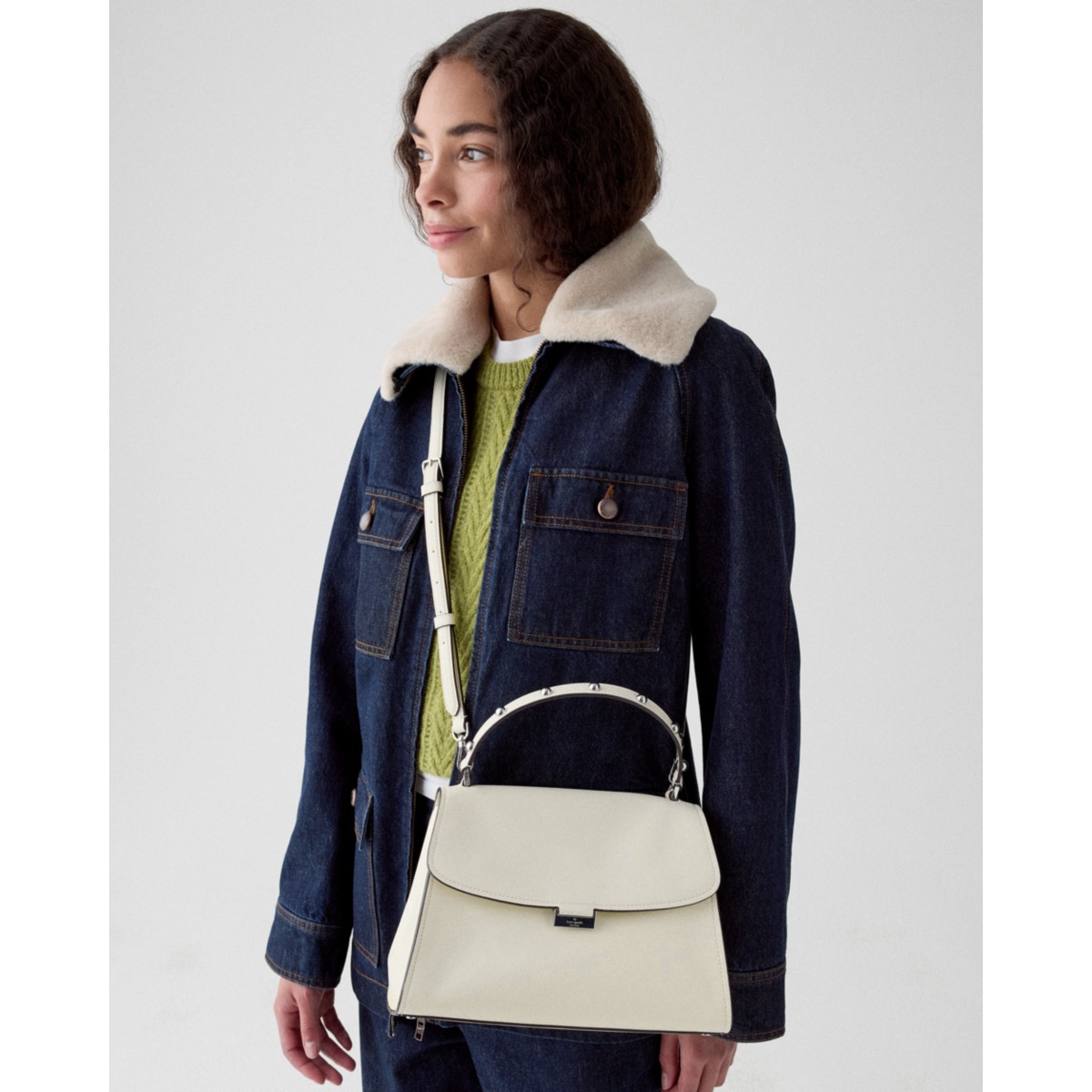 Kate Spade Riley Studded Top Handle Bag - Preorder — Meringue