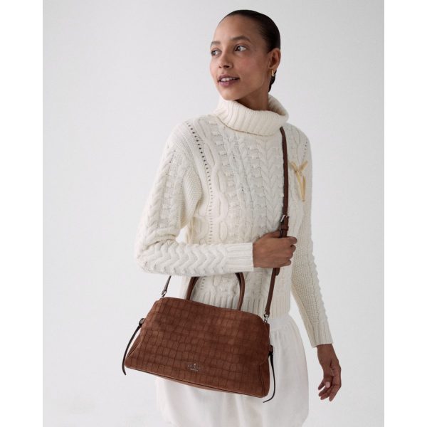 Kate Spade Harper Suede Croc Satchel Bag - Preorder — Chocolate Truffle