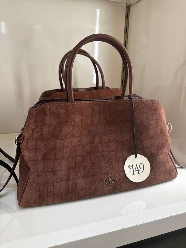 Kate Spade Harper Suede Croc Satchel Bag - Preorder — Chocolate (200)