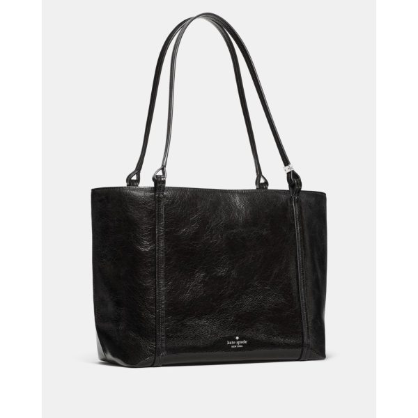 Kate Spade Marlowe Shiny Leather Tote Bag - Preorder — Black