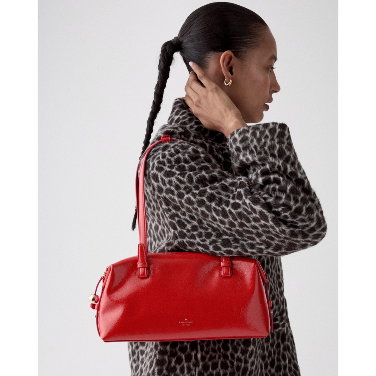 Kate Spade Billie Shiny Leather Shoulder Bag - Preorder — Ks Bright Red