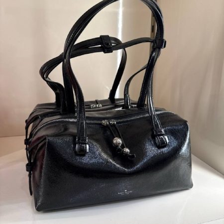 Kate Spade Billie Shiny Leather Shoulder Bag - Preorder — Black (001)