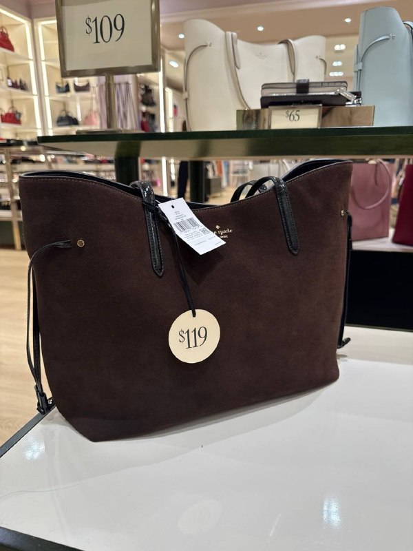Kate Spade Cleo Suede Tote Bag - Preorder — Hot Fudge (200)