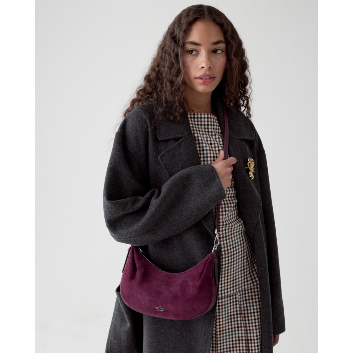 Kate Spade Selene Suede Shoulder Bag - Preorder — Deep Cherry