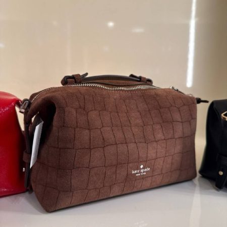 Kate Spade Billie Suede Croc Crossbody Bag - Preorder — Chocolate (200)