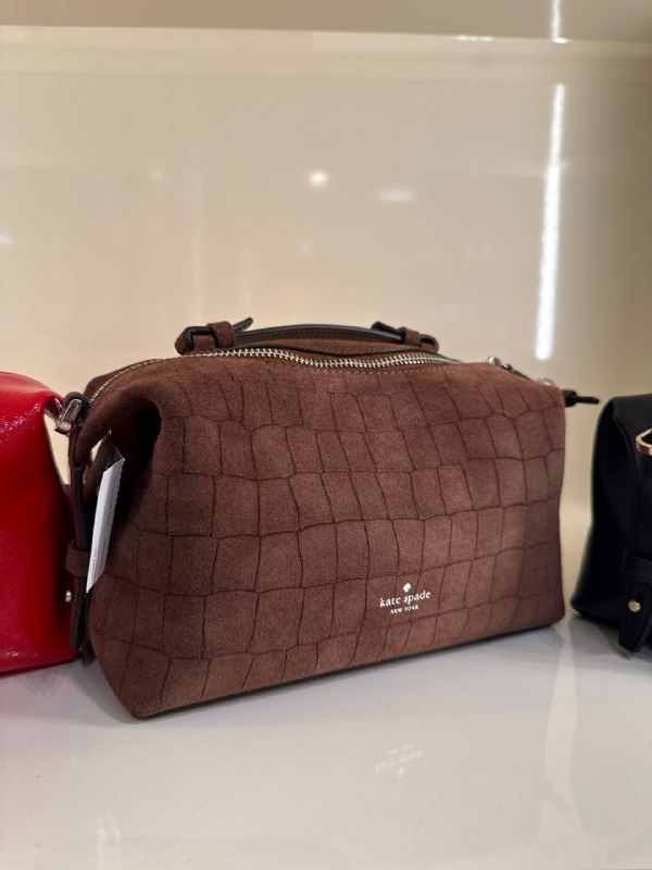 Kate Spade Billie Suede Croc Crossbody Bag - Preorder — Chocolate (200)