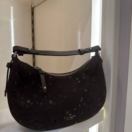 Kate Spade Selene Suede Dots Shoulder Bag - Preorder — Hot Fudge (200)