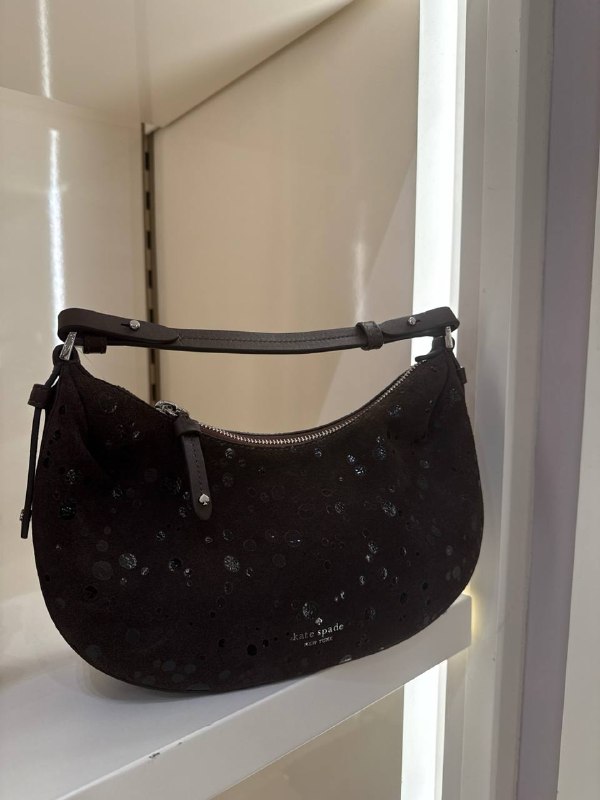 Kate Spade Selene Suede Dots Shoulder Bag - Preorder — Hot Fudge (200)
