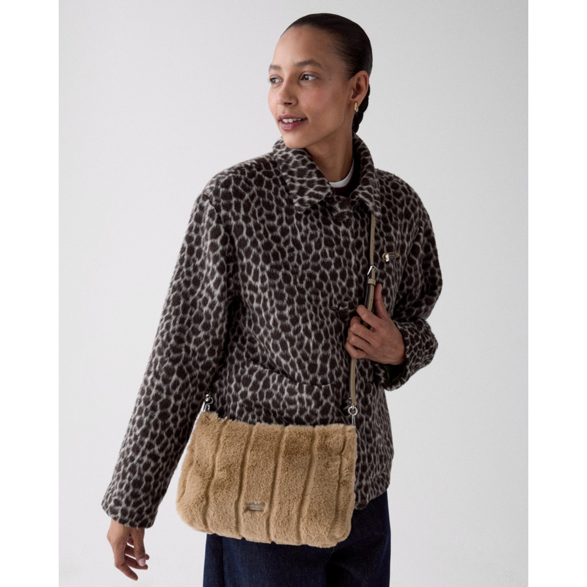 Kate Spade Margot Faux Fur Medium Shoulder Bag - Preorder — Natural