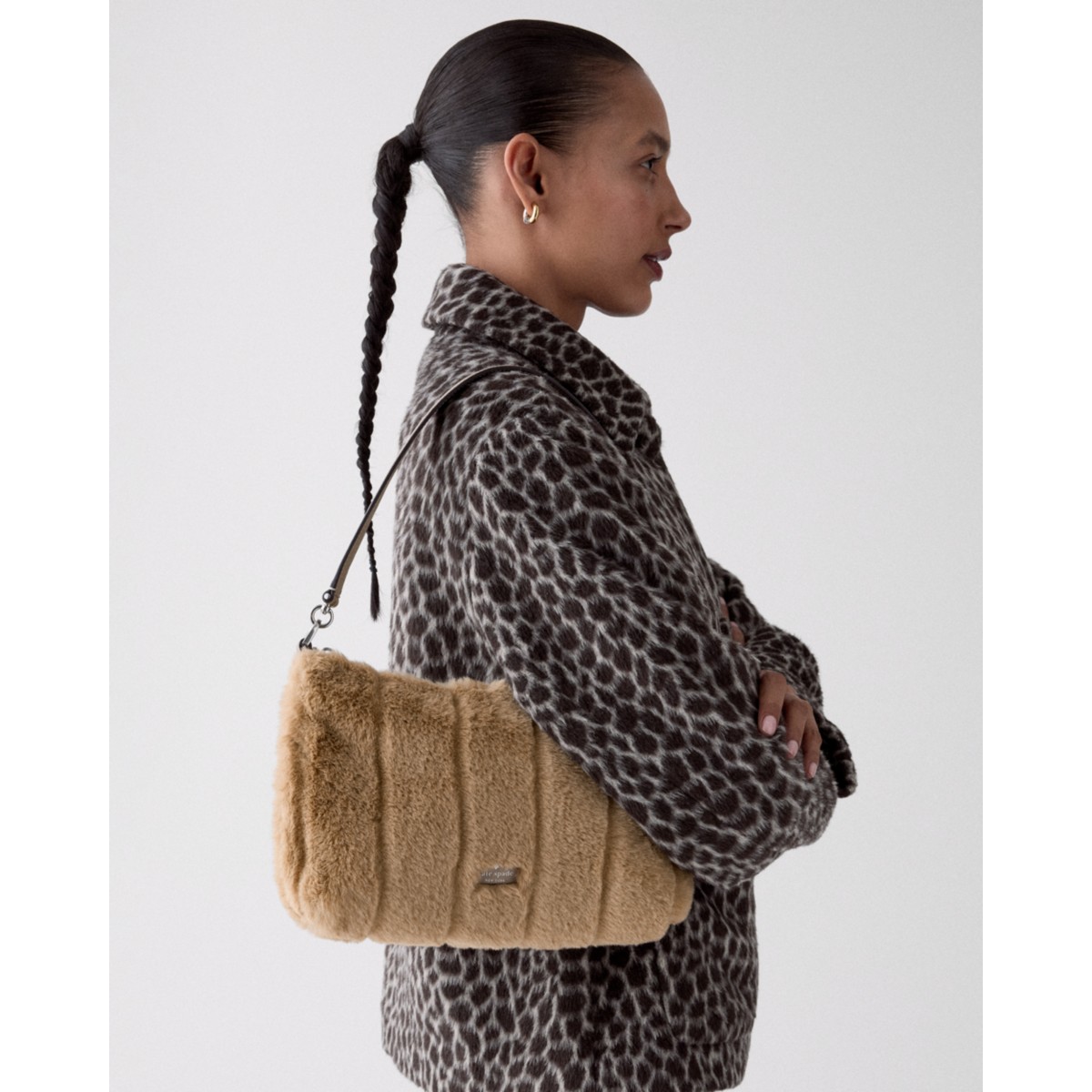 Kate Spade Margot Faux Fur Medium Shoulder Bag - Preorder — Natural