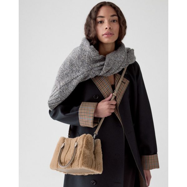 Kate Spade Thompson Street Faux Fur Small Satchel Bag - Preorder — Natural