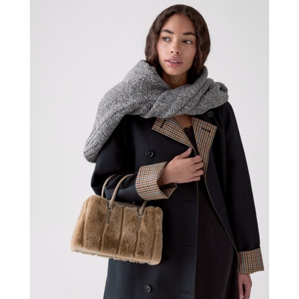 Kate Spade Thompson Street Faux Fur Small Satchel Bag - Preorder — Natural