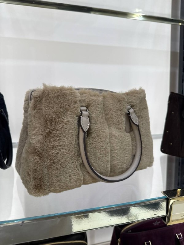 Kate Spade Thompson Street Faux Fur Small Satchel Bag - Preorder — Natural (250)