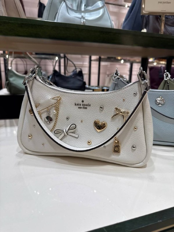 Kate Spade Kayla Charmed Shoulder Bag - Preorder — Meringue M (100)