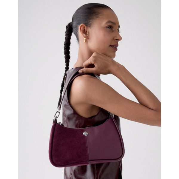 Kate Spade Kayla Suede Shoulder Bag - Preorder — Deep Cherry Multi