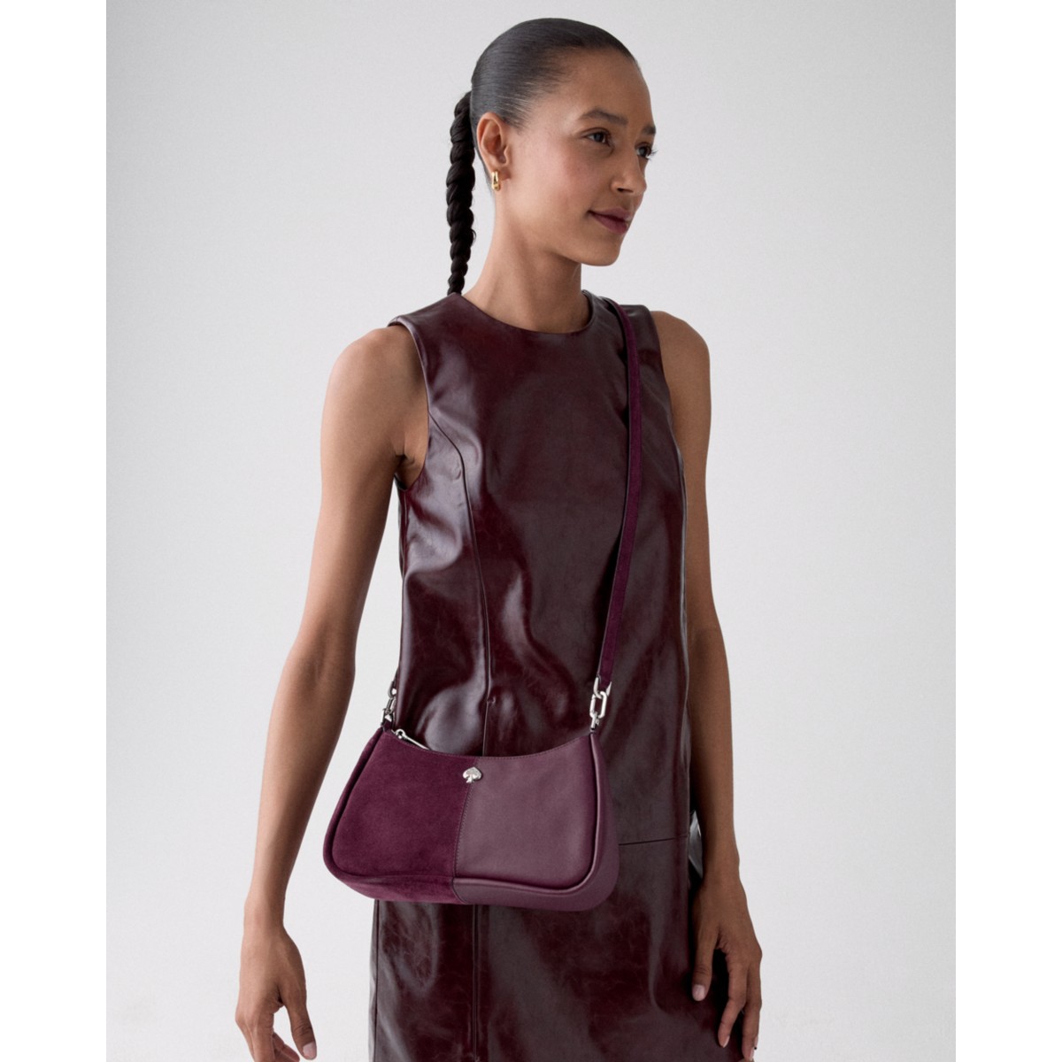 Kate Spade Kayla Suede Shoulder Bag - Preorder — Deep Cherry Multi