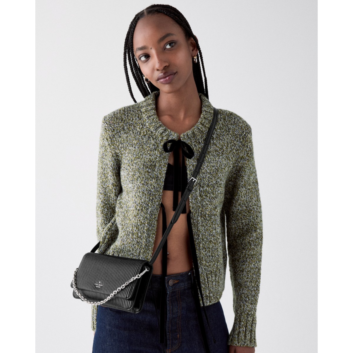 Kate Spade Ivy Shiny Quilted Crossbody Bag - Preorder — Black