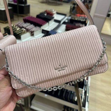 Kate Spade Ivy Shiny Quilted Crossbody Bag - Preorder — Rose Smoke (650)