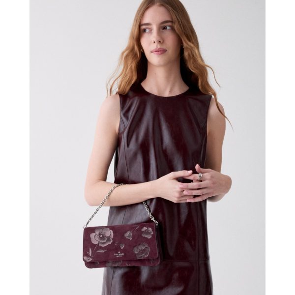 Kate Spade Ivy Floral Suede Crossbody Bag - Preorder — Deep Cherry