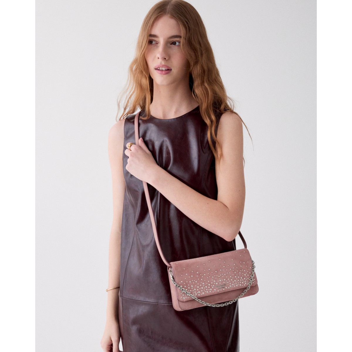 Kate Spade Ivy Studded Suede Crossbody Bag - Preorder — Dusk Rose