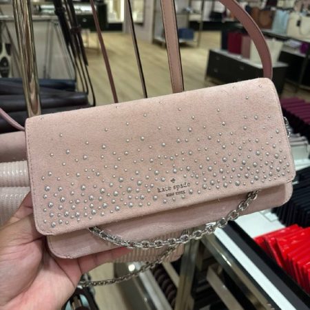 Kate Spade Ivy Studded Suede Crossbody Bag - Preorder — Dusk Rose (650)
