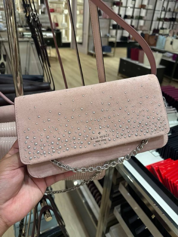 Kate Spade Ivy Studded Suede Crossbody Bag - Preorder — Dusk Rose (650)