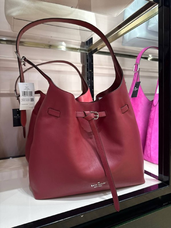 Kate Spade 454 Belted Large Leather Shoulder Bag - Preorder — Red Jasper (600)