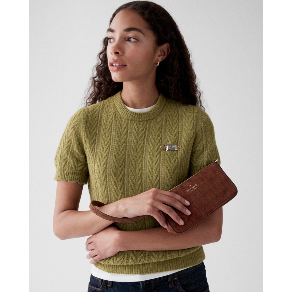 Kate Spade Gemini Suede Croc Mini Bag - Preorder — Chocolate Truffle
