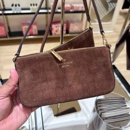 Kate Spade Gemini Suede Croc Mini Bag - Preorder — Chocolate Truffle (200)