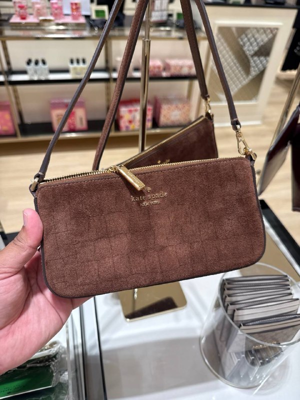 Kate Spade Gemini Suede Croc Mini Bag - Preorder — Chocolate (200)
