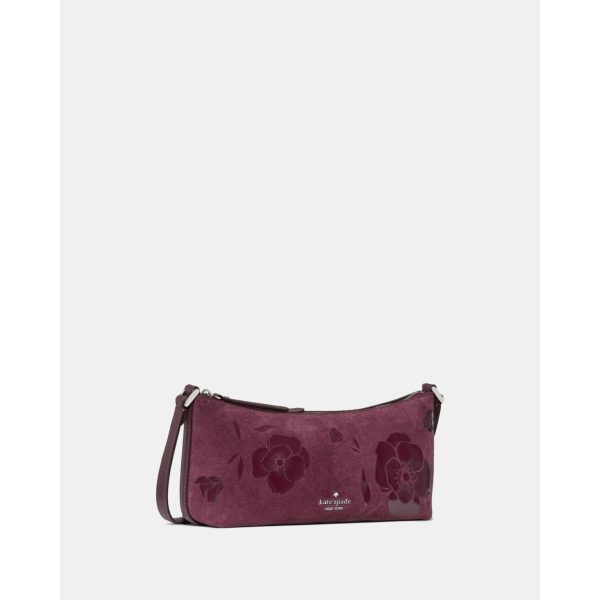 Kate Spade Lenox Floral Suede Mini Crossbody Bag - Preorder — Deep Cherry