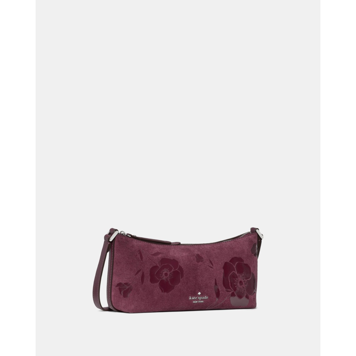 Kate Spade Lenox Floral Suede Mini Crossbody Bag - Preorder — Deep Cherry