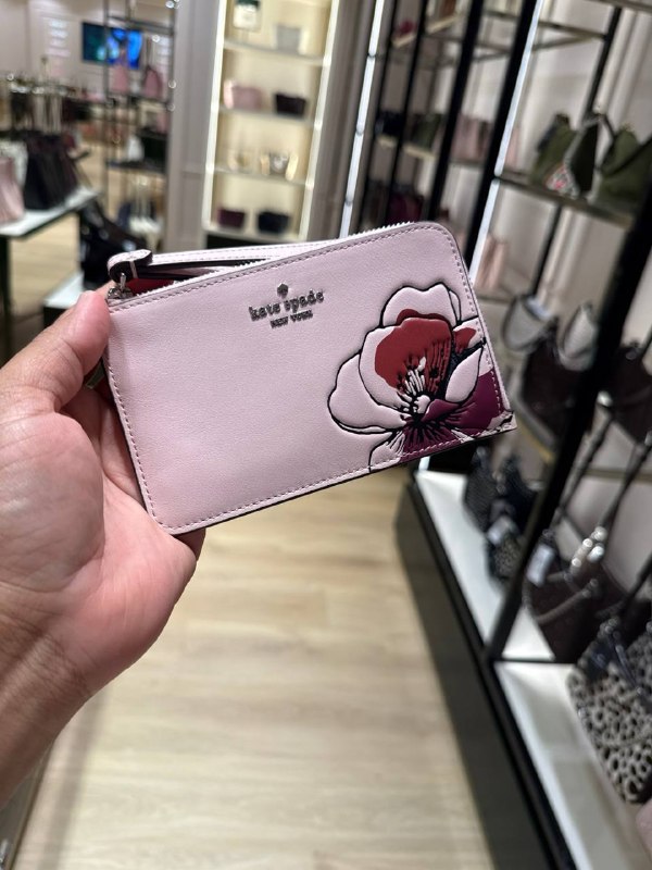 Kate Spade Lucy Floral Small Wristlet - Preorder — Rose Smoke (650)