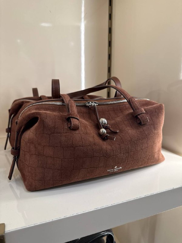 Kate Spade Billie Suede Croc Shoulder Bag - Preorder — Chocolate (200)