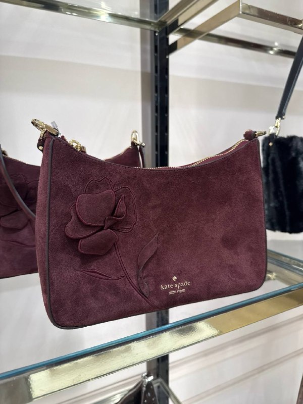 Kate Spade Margot Floral Medium Shoulder Bag - Preorder — Grenache (600)