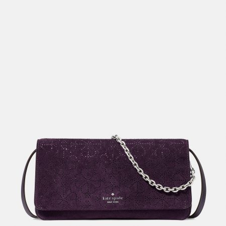 Kate Spade Ivy Spade Flower Crystal Suede Crossbody Bag - Preorder — Jet Set (500)
