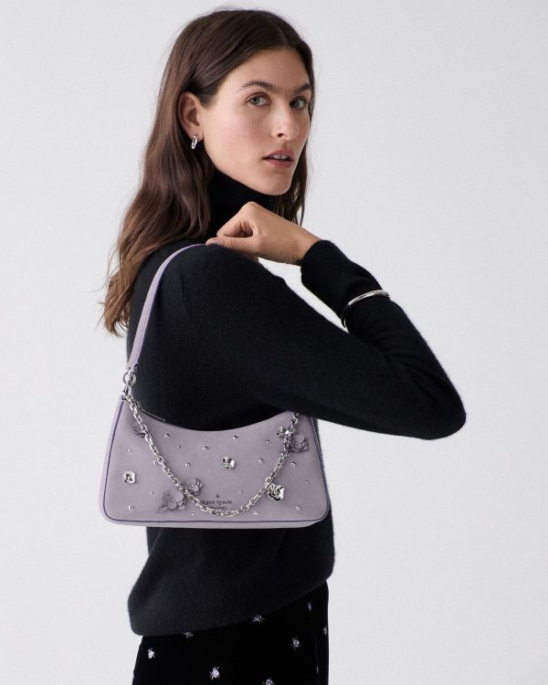 Kate Spade Margot Embellished Suede Shoulder Bag - Preorder