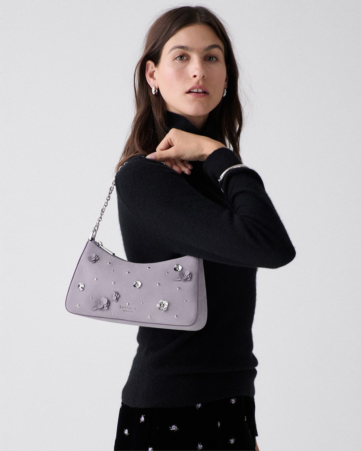 Kate Spade Margot Embellished Suede Shoulder Bag - Preorder