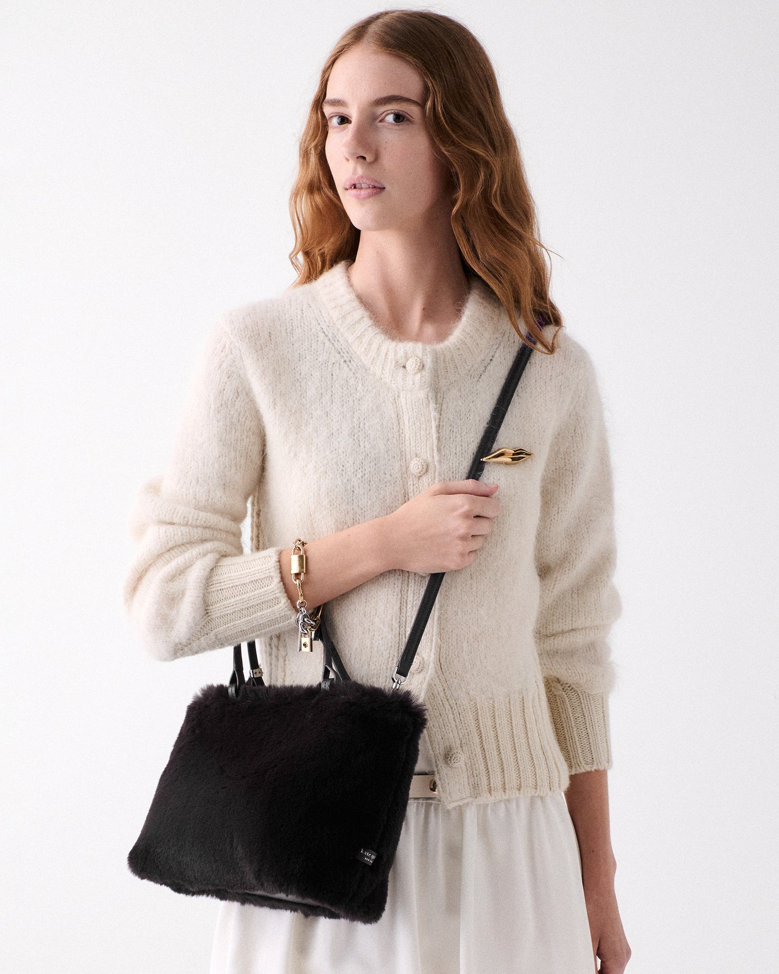 Kate Spade Marlowe Faux Fur Small Tote Bag - Preorder