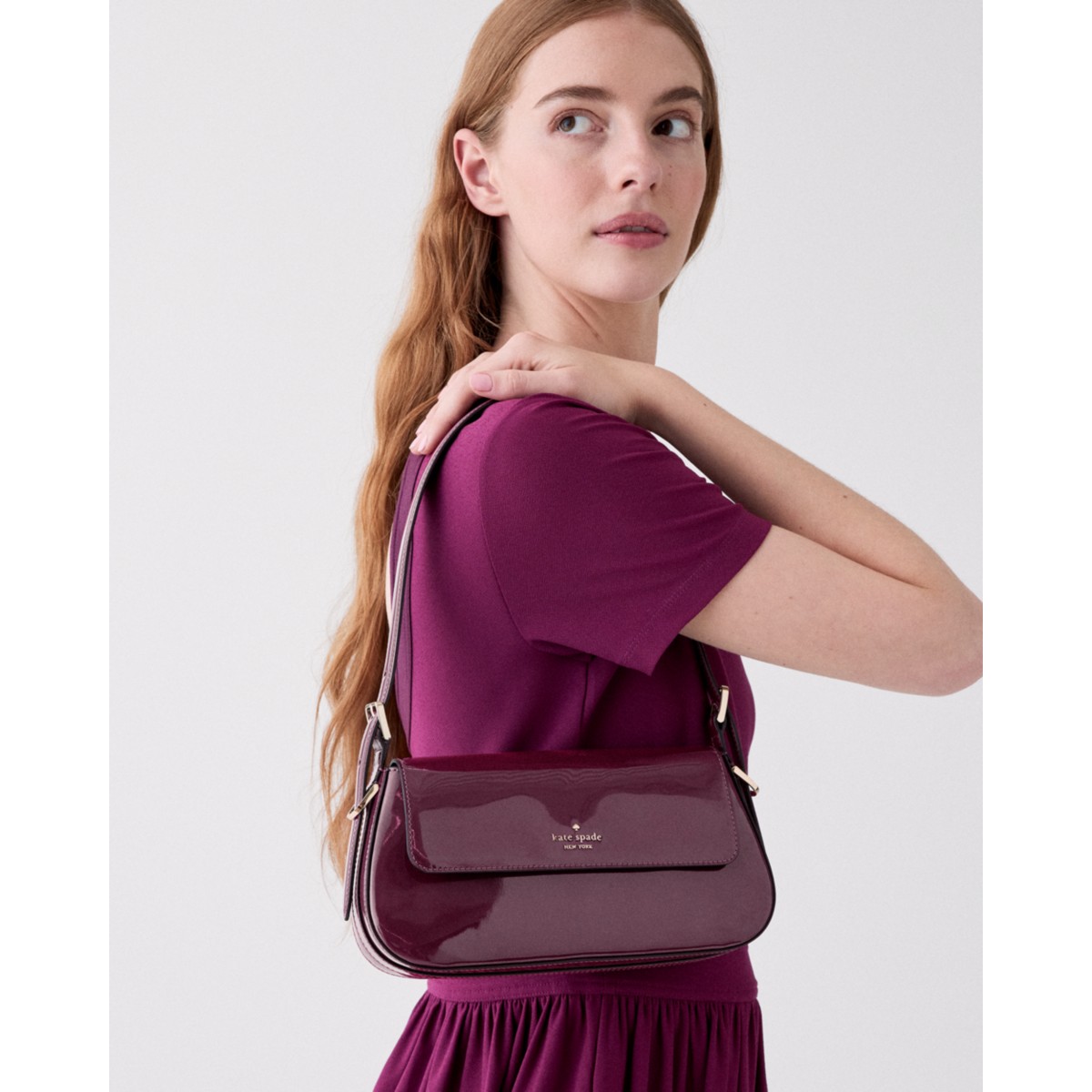 Kate Spade Gwen Patent Shoulder Bag - Preorder — Deep Cherry