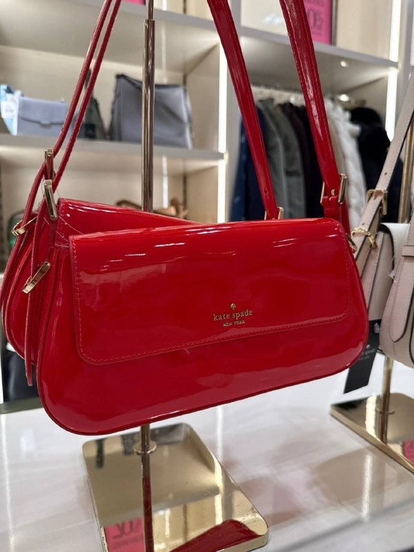 Kate Spade Gwen Patent Shoulder Bag - Preorder — KS Bright Red (601)