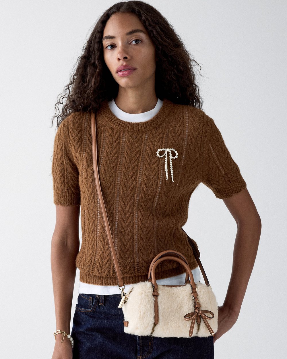 Kate Spade Monroe Faux Shearling Small Satchel Bag - Preorder