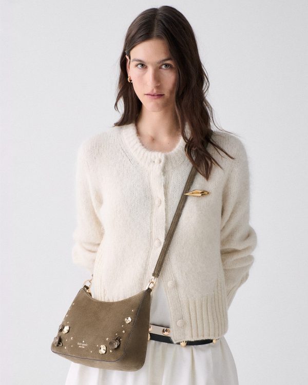 Kate Spade Margot Embellished Suede Medium Shoulder Bag - Preorder