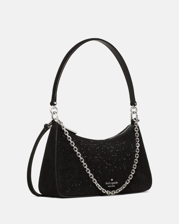 Kate Spade Margot Spade Flower Crystal Suede Shoulder Bag - Preorder
