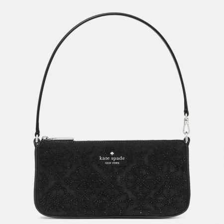 Kate Spade Gemini Spade Flower Crystal Suede Mini Bag - Preorder — Black (001)