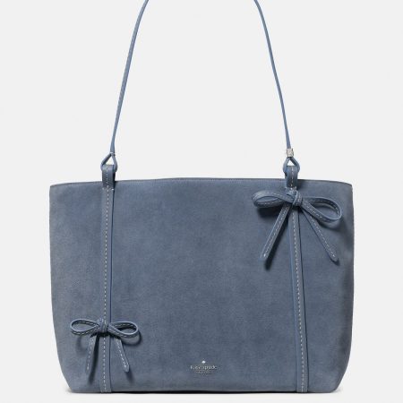 Kate Spade Marlowe Bow Suede Tote Bag - Preorder — Cinder Grey (020)