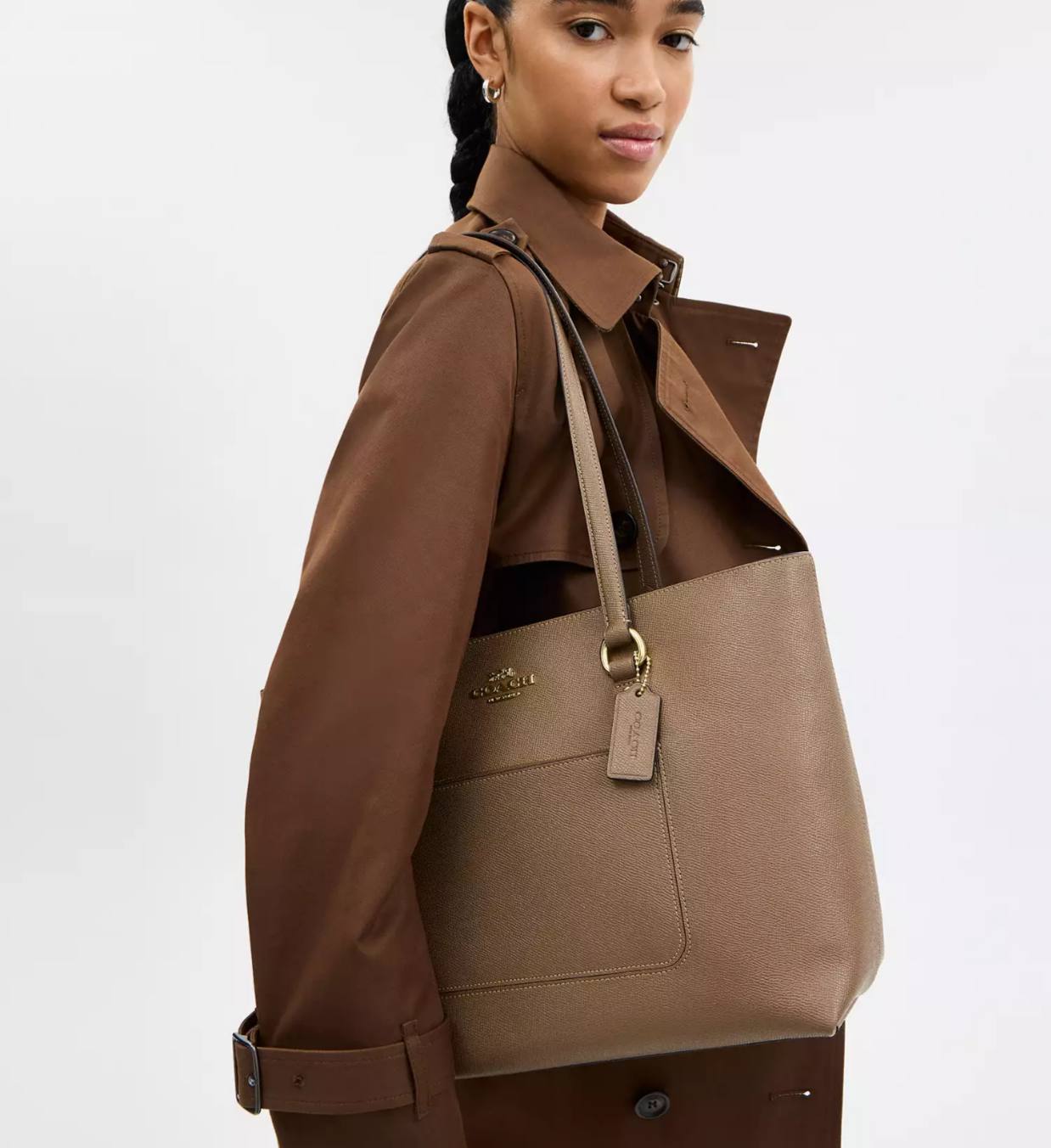 Coach Station Tote Bag Brass/Dark Stone - Ready Stock USA