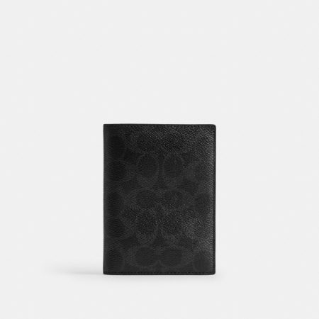 Coach Passport Case In Signature Canvas - Preorder — Black Signature